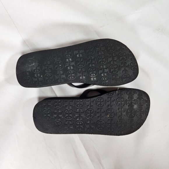 Tory Burch Zebra Print Platform Flip Flops Black Cream Women's Size 7.5-8? - Picture 7 of 11